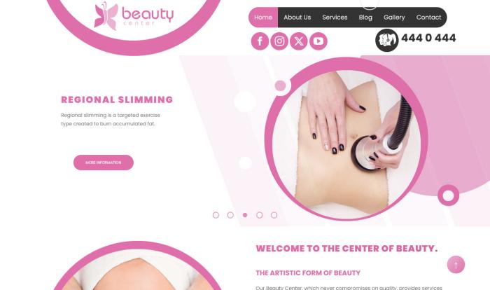 创意玫红美容中心网站